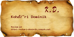Kohári Dominik névjegykártya